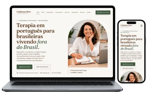 Site da psicóloga Giulianna Ruiz em desktop e mobile